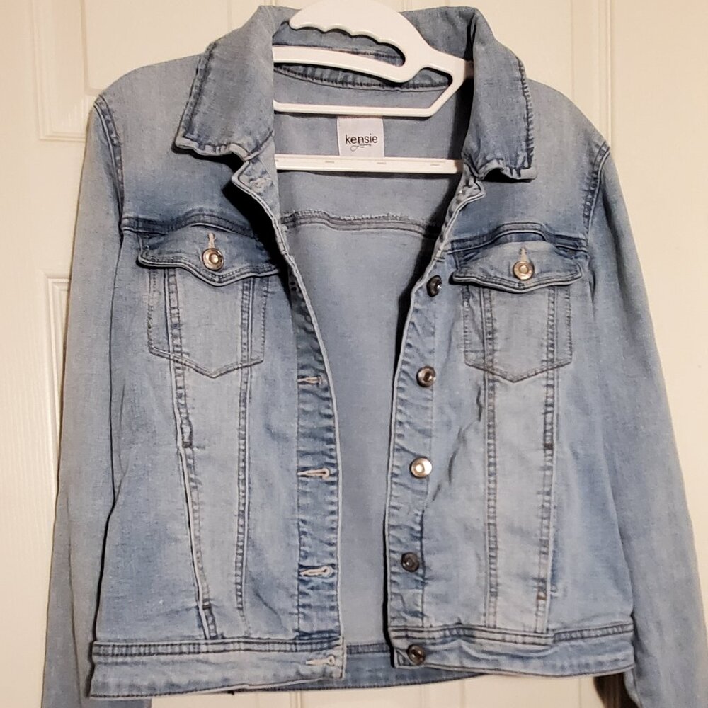 Jean Jacket, Stretchy, Light Blue, Medium